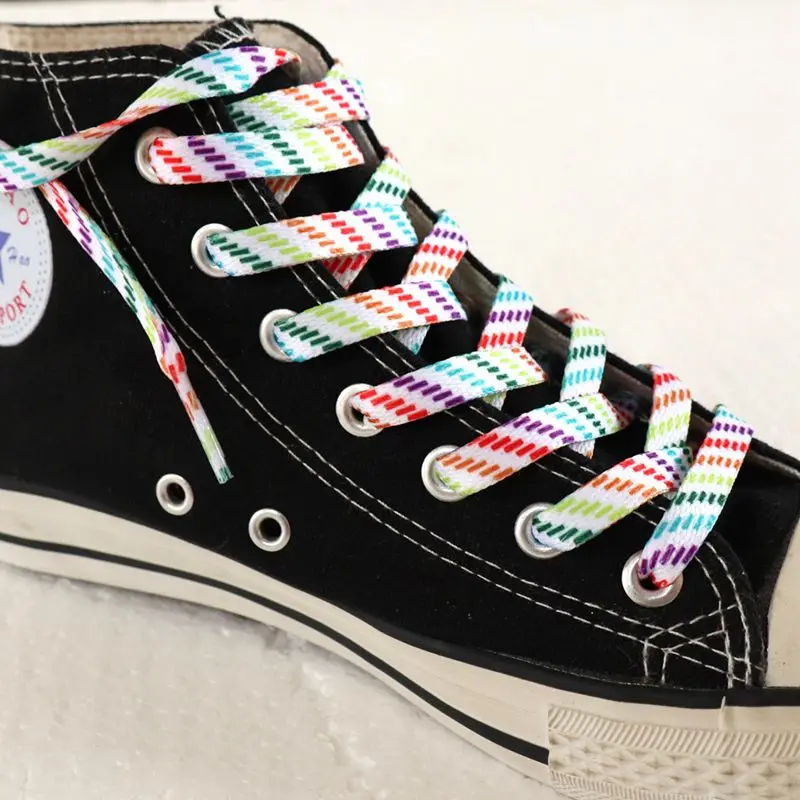 1 Pasang Tali Sepatu Bergaris  - Lace Replacement Flat ulasan dan harga